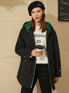 Women's Trench Coats Amii Minimalism Winter Jacket för kvinnor 2024 Casual Loose Fashion Hooded Design Warm Padding Parkas 12130542