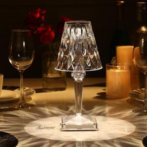 Nordic Kartell Battery Desk Lamp Creative Diamond Bar Light Table For Dining Room Restaurant Lights Acrylic Lamps299r