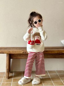 Set di abbigliamento MILANCEL 2024 Set autunno carino per bambini per ragazze maglione a righe e pantaloni