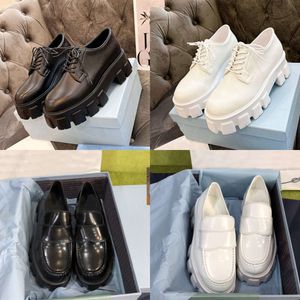 College Style Loafer Women Dress Shoes Designer Luxury Platform Black White Matte Patent Leather Casual Shoe Size EU35-46 NO517