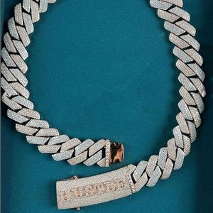 Catena cubana hip-hop personalizzata in argento sterling con moissanite Vvs che supera il tester dei diamanti