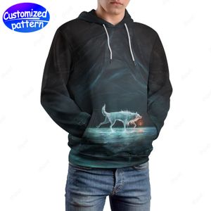 designer män hoodies tröjor varg hip-hop rock anpassade mönstrade lösa mössor alla tryckta som hoodies grossist hoodie mäns kläder kläder stor storlek S-5xl