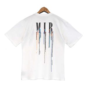 Mens T-shirts färgglada bokstäver varumärke män kortärmad t-shirt designer kläder tee shirt homme vår o-hals tshirt fashionabla kläder