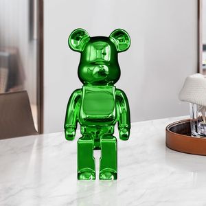 Decorative Objects Graffiti 27cm Violent Figurines Bearbrick Miniatures Bear Doll Statue And Sculpture Living Room Bedroom Bookcase Home Decoration