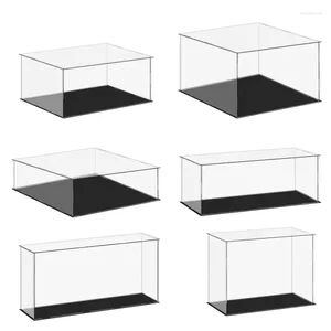 Placas decorativas transparente acrílico display caso caixa de armazenamento de plástico cubo montar vitrine à prova de poeira para colecionáveis figuras de ação brinquedos