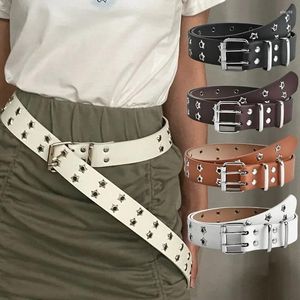 Belts Unisex Y2K Gothic Punk Star Belt Spicy Girl DoubleSingle Eyelet Grommet Metal Buckle Leather Sweet Cool Corset