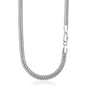 6mm Womens Mens Necklace Chain Hammered Close Rombo Link Curb Cuban White Gold Filled GF Fashion Jewelry Accessories DGN337 Chains211u