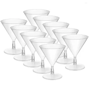 Copos de vinho 10/8 pçs martini copo de vinho descartável beber copos de plástico cocktail martinis reutilizável inquebrável simples decorativo