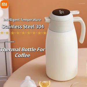 Garrafas de água xiaomi 2l garrafa térmica para café chaleira térmica de aço inoxidável temperatura inteligente frascos vácuo grande capacidade bule