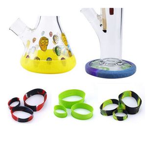 colorful glass bong silicone base saver protector smoking accessories 2inches 3inches 4inches elastic stretchable set for shisha hookah bongs