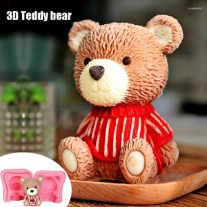 Stampi da forno 3D Teddy Bear Stampo per torta in silicone Fondente Cupcake Jelly Candy Strumento di decorazione al cioccolato