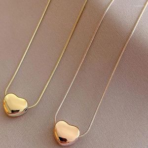Kedjor Foxanry 1 PC 316L Rostfritt stål Kärlekshjärta Geometriska halsband för kvinnor Trendiga minimalistiska klassiska icke-blekande smycken gåvor