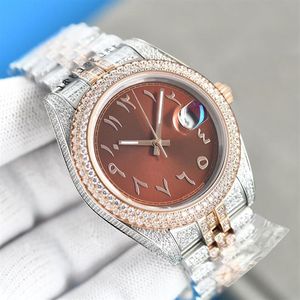 Relógio de diamante movimento mecânico automático 41mm aço inoxidável safira à prova dwaterproof água pulseira masculina montre de luxo moda pulso wat291g