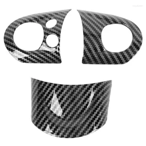 Accessori interni 3 pezzi Copertura del pannello del volante Colore fibra di carbonio Prevenire i graffi per MINI Cooper R54 R55 R56 R60