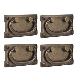 Decoração de festa 4 pcs vintage antigo bronze gaveta anel puxar alças armário porta móveis handle297g