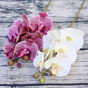 3D Küçük Kelebek Orkide 6 Kafa/Paket Yapay Çiçek Ev Perde Duvar Düğün Dekorasyonu Noel DIY yapay Phalaenopsis 240131