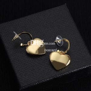 Heart Love Classic Earring Dingles Designer Brass Copper Earrings Drop Studs With Box Set Fashion Jewelry