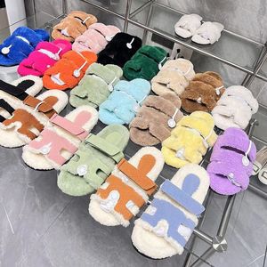 18 Farben, luxuriöse Mode, Teddybär-Sandalen, Geschenk für Damen, Winter, warme, flauschige Hausschuhe, Designer-Innen-Fuzzy-Sandale, Vintage-Slipper, Slides, Tazz, Freizeitschuh-Slider