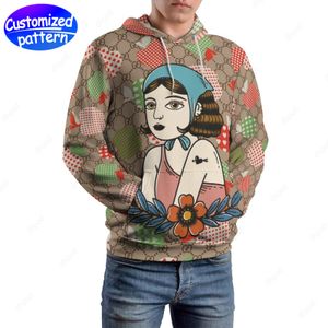 designer Men Hoodies & Sweatshirts Cartoon school hip-hop rock Custom patterned caps casual Athleisure sports outdoor wholesale hoodie Men Clothing big size s-5xl