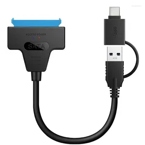Datorkablar SATA till USB3.0/Type-C-adapterkabel upp 6 Gbps höghastighetsstöd 2,5 tum extern HDD SSD-hårddisk 22 Pin III