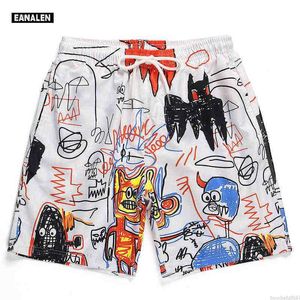 2021 parodia dipinti a mano graffiti grafici pantaloni da spiaggia mens casual strada hip-hop pantaloncini divertenti surf corsa basket H1210 4FIG