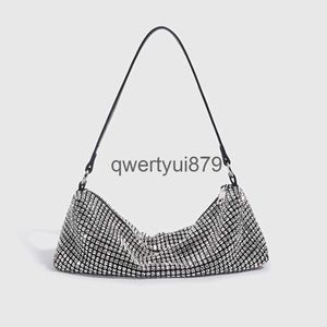 Axelväskor Siny Rinestones Evening Party Bags for Women Luxury Designer and Bags Purs 2024 New in Fasion Cains Soulder CrossbodyH24131