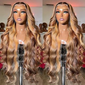 40 Inch Body Wave 13x4 Transparent Lace Front Human Hair Wigs for Women 250 Density Water Wave Synthetic Lace Frontal Wig