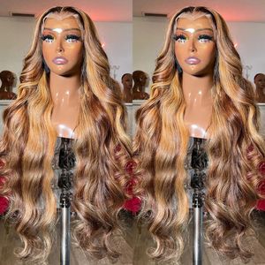 Synthetic Wigs32 Inch Body Wave 13x4 Transparent Lace Front Human Hair Wigs For Women 250 Density Water Wave Synthetic Lace Frontal Wig