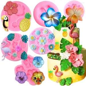 Baking Moulds Flower Silicone Molds Rose Daisy Plumeria Cupcake Topper Fondant Cake Decorating Tools Candy Clay Chocolate Gumpaste