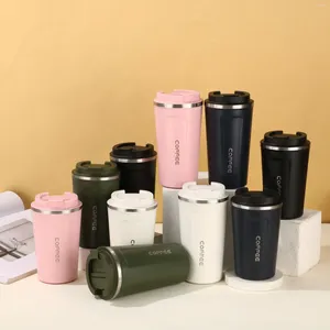 Bottiglie d'acqua Bottiglia termica da 380 ml 510 ml per caffè Tazza in acciaio inossidabile Thermos per auto portatile Tazza regalo per ufficio aziendale