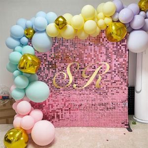 Decorazioni per feste Vendi uno sfondo con pannelli di paillettes in rosa brillante con clip sul retro più facile da installare per il matrimonio292I