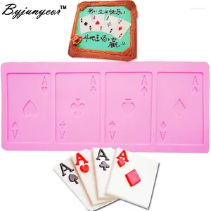 Baking Moulds Byjunyeor M144 Poker Cards Design Cake Border Silicone Mold Fondant Chocolate Candy Lollipop Crystal Epoxy UV Resin Clay