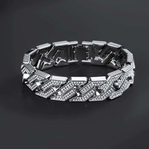 High quality hot-selling multi-functional Cuban chain double row moissanite diamond set mens and womens bracelet