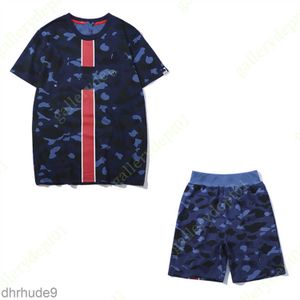 Herren-Sets, Designer-Trainingsanzug, Trainingsanzüge, Trainingsanzüge, Herrenanzug, übergroße Passform, Muster, Hai-T-Shirt mit durchgehendem Reißverschluss, große Tasche, lose Camo-Wide-Hemden, 3XL C1 0EF4