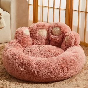Pet Dog Sofa Plush Kennel Large Pet Products Fluffy Dog Bed Small Sofa Baskets Puppy Cats Supplies Big Cushion Pet Accessories 240123