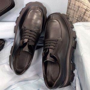 Designer Dress Shoes Monolith Brushed Leather Loafers Lace Up Platform Casual Sandals Oxford Chunky Rubber Wedding Party Shoe With Box 518