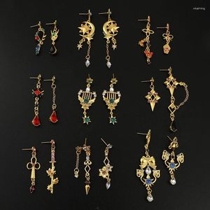 Kolczyki Dangle Game Genshin Impplay Cosplay Venti Xiao Tartaglia Zhongli Women Wisel Ear Studs Jewelry Akcesoria Prezent