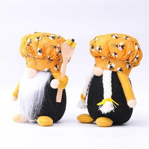 Decorazione per feste Bumble Bee Honey Gnome Scandinavo Tomte Nisse Elfo svedese Arredamento per la cucina di casa R2JC228f