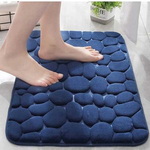 Stone Bath Mat Shower Foot Mat Outdoor Carpet Cobblestone Velvet Rug Non-slip Super Absorbent Bathroom Bath Mat Moden Home DecorM240816