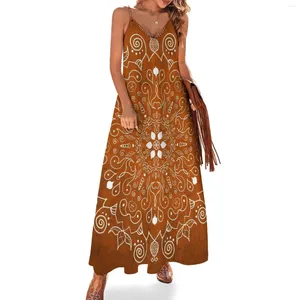 Casual Dresses Mandala Orange Sleeveless Dress Fairy For Special Events