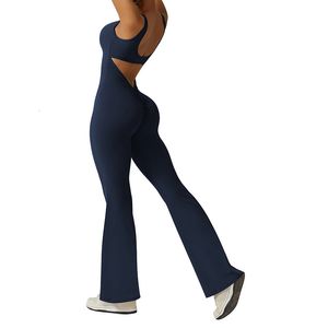 Sport-Overall für Damen, leicht ausgestellte Hose, Gym-Fitness-Overall, Push-Up-Strampler für Damen, Sportbekleidung, Monos 240220