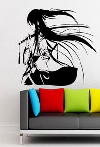 Samurai Geisha Japanese Katana Swords Anime Decorative Wall Sticker Vinyl Interior Home Decor Room Decals Removable Mural 4044 2018122533