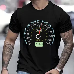 Erkek Tişörtler Erkekler 40. Doğum Günü T-Shirt 21./30./50./60./70./80. Speedometre Parti Erkek Gömlek 1984 Hediye