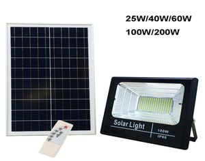 Solar Flood Light 25W 40W 60W 100W 200W Lampa na stocznię reflektorowa IP66 Biała Auto LAMPLA Słoneczna Lampa Słoneczna z Panel Outdoor For Garden Street G9781029