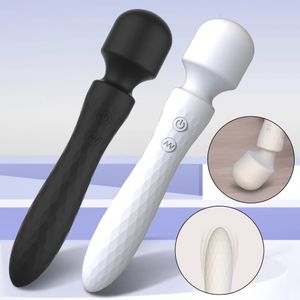 Kraftfull dubbelmotorvibrator för kvinna AV Magic Wand G Spot Massage Clitoris Stimulation 10 Vibrationslägen Vuxna sexleksaker 240227