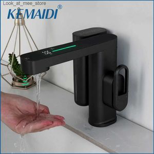 Bathroom Sink Faucets KEMAIDI gray bathroom sink sensor faucet with sensor soap dispenser bathroom faucet deck mounted mixer white faucet for sink Q240301