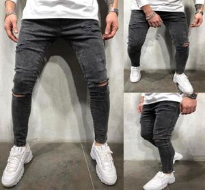 Herren Stretch Zerstörte Jeans Mode Dünne Zerrissene Design Jeans Für Männer Brand New Hip Hop Denim Hosen Männliche Bleistift Hosen 3XL9367887