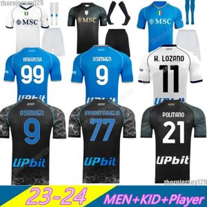 23 24 NAPOLI Soccer Jerseys Maglia Naples 2023 2024 Goalkeeper ZIELINSKI ANGUISSA OLIVERA KVARATSKHELIA Men KIDS Kits FOOTBALL SHIRT OSIMHEN LOZANO SSC Fans