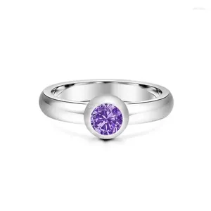 Ringos de cluster Ring simples anel de pedra de nascimento com 12 coloridas de joias de zircão promessa de aniversário