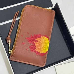 Top Calfskin Howl's Castle card holder zipper Wallets Change crossover purse new fashionable Cartoon pattern bag flame holder259Y